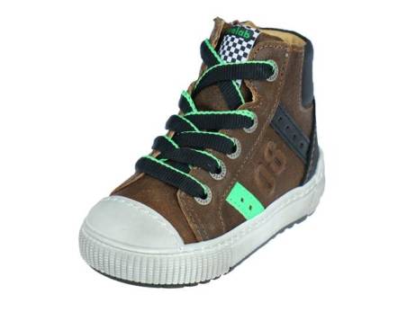 Develab Halfhoge Veterschoen Jongensschoenen Maat 23 25 26 27 Cognac