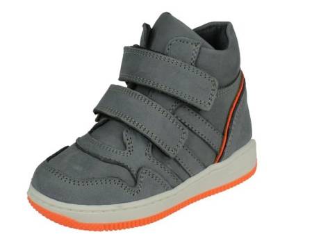 Freesby Halfhoge Jongens Klittenbandschoen Jongensschoenen Maat 24 28 29 30 Grijs Orange