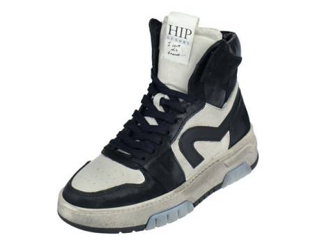 Hip Shoe Style Halfhoge Veterboot Jongensschoenen Maat 36 40 41 Blauw Offwit