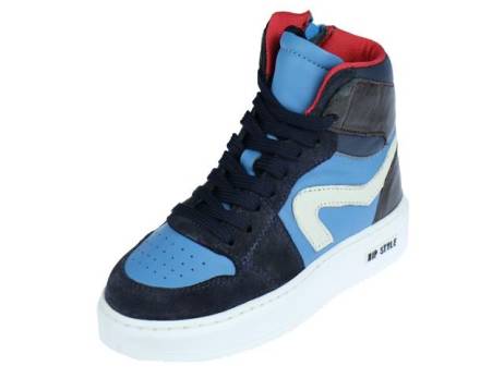 Hip Shoe Style High Top Sneaker Jongensschoenen Maat 31 32 33 Donker Blauw Combi