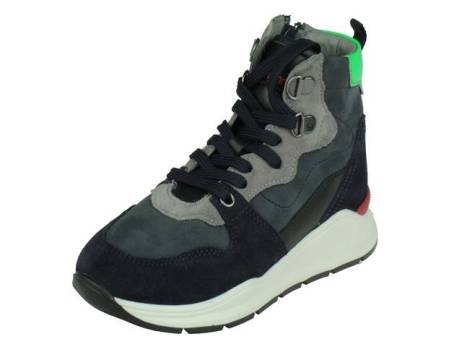 Hip Shoe Style Stoere Jongens Hoge Sneaker Jongensschoenen Maat 32 33 34 35 D Blauw Combi