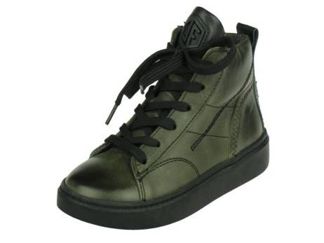 Jochie Freaks Halfhoge Jongens Veterschoen Met Rits Jongensschoenen Maat 27 28 32 Army