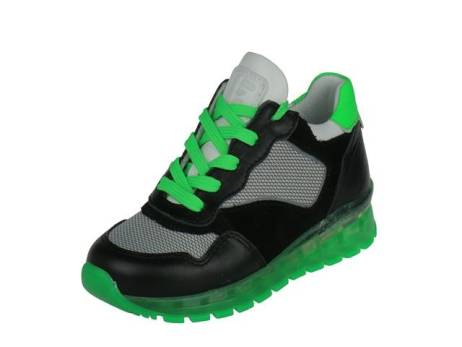 Jochie Freaks Stoere Jongens Veterschoen Met Rits Jongensschoenen Maat 28 32 Zwart