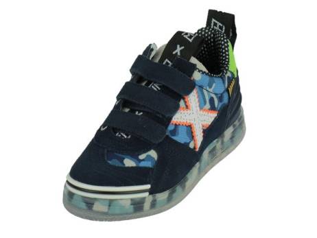 Munich G3 Velco Jongensschoenen Maat 29 33 34 Camo Blauw