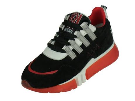 Red Rag Boys Low Cut Sneaker Lace Jongensschoenen Maat 33 40 Zwart Suede