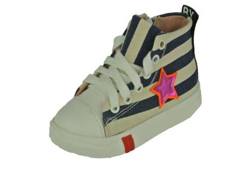 Shoesme Shoesme Veterboot Jongensschoenen Maat 32 Beige Marino Stripe