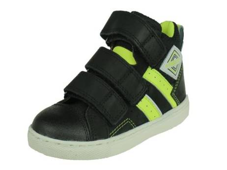Trackstyle Track Style Halfhoge Jongens Klittenbandschoen Jongensschoenen Maat 27 Zwart Geel