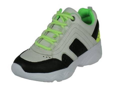 Trackstyle Track Style Sport Lage Jongens Veterschoen Jongensschoenen Maat 32 33 Wit Zwart