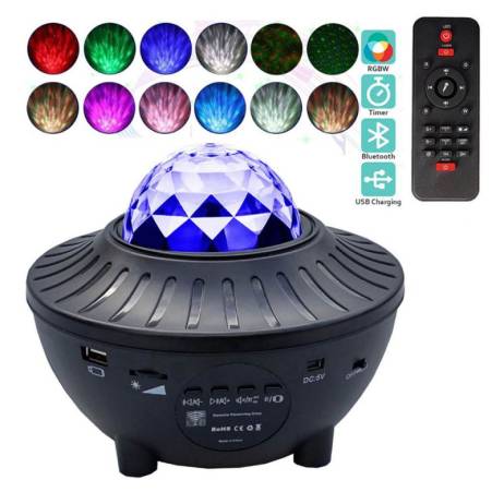 1Set Star Sky Projector Star Night Light Projection Ocean Waving Lights 360 Degree Rotation Night Lighting Lamp Projection Lamp