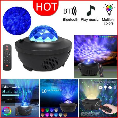 Colorful Starry Sky Galaxy Projector Blueteeth USB Voice Control Music Player LED Night Light USB Charging Projection Lamp Gift