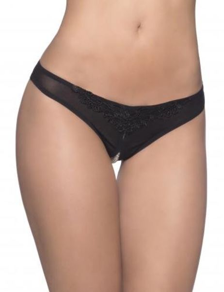 Kanten String Met Open Kruisje En Parels - Curvy