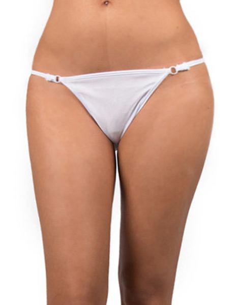 Witte String met Zilveren Sieraad