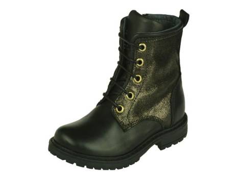 freesby-freesby-stoere-hippe-meisjes-veterboot-met-rits-meisjesschoenen-maat-26-29-30-sauvage-zwart-goud(4975)