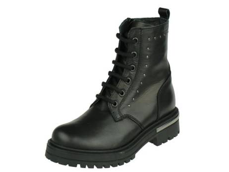 Freesby Meisjes Veterboot Meisjesschoenen Maat 32 34 Zwart Zilver