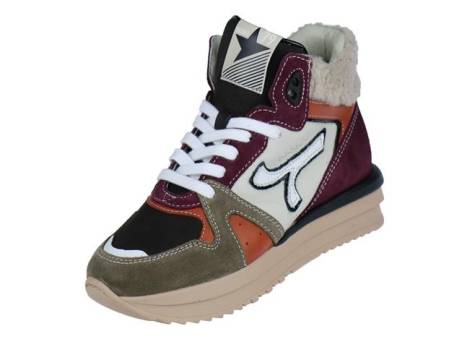 Giga Halfhoge Veterboot Meisjesschoenen Maat 32 35 Velour Taupe