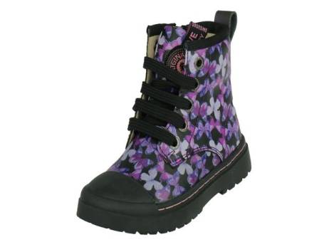 Shoesme Biker Meisjesschoenen Maat 23 24 25 26 Zwart Pink Buttergfly
