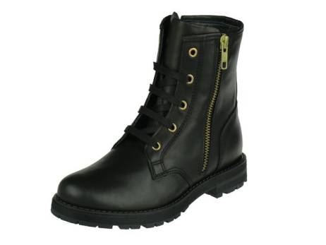 Simone mathieu meisjes bikerboot, met veter en rits meisjesschoenen maat 33,35,39,40 zwart