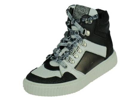 twins-hippe-meisjes-veterboot-met-rits-meisjesschoenen-maat-36-wit-zwart(10975)