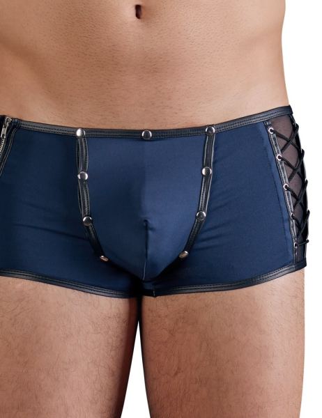 Donkerblauwe Microfiber Herenshort Met Drukknopen En Rits Xl 