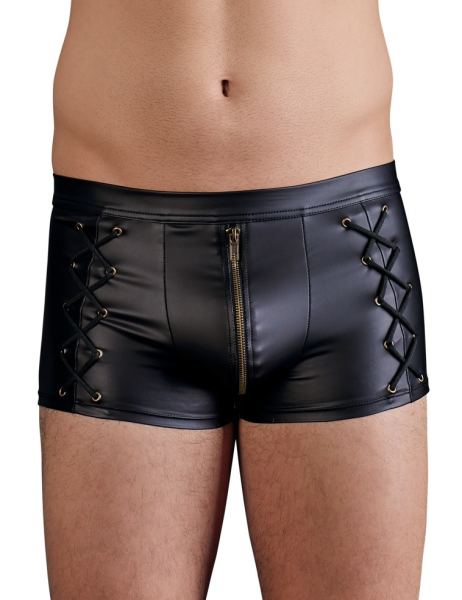 Matzwarte NEK Herenshort met rits en veters aan zijkanten M