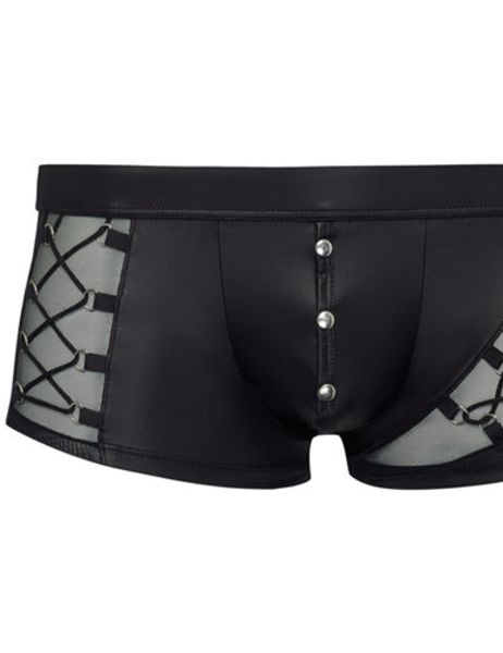 Wetlook Boxer Met Netstof En Rijgdetail