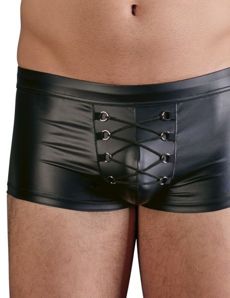 Zwarte herenboxer met veters over kruis XL