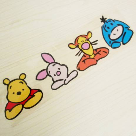 New Winnie the Pooh Bear and Friends Tiger Piglet Cute Funny Cartoon Glue Sticker Car Decal Covers Waterproof on rear windshield