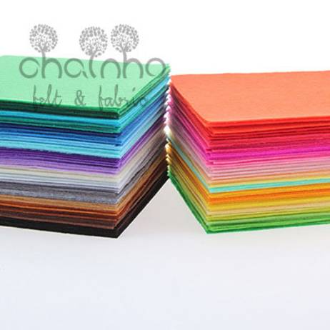 Polyester Felt Fabric Cloth DIY Handmade Sewing Home Decor Material Thickness 1mm Mix 40 Colors 15x15cm 5.9x5.9inch
