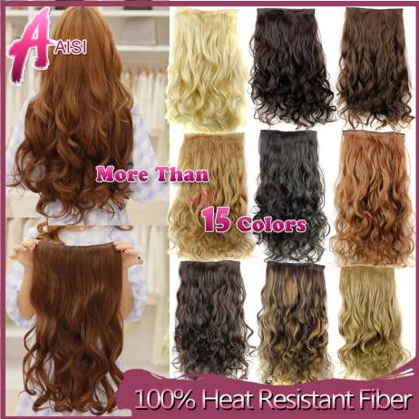 Clip In Hair Extensions Hairpiece 23inch 58cm 120g Curly Wavy Hair Extension Synthetic Heat Resistant Multicolor Wholsale Xmas