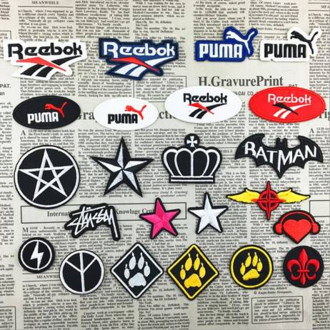 1 PCS Sport Cloth Logo Embroidery Brand Patch Plaid Stickers Felt Patches Embroidered Badge Five-star Crown Factory Direct