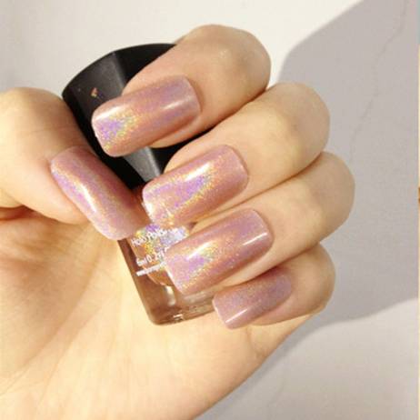 1Pc 6ml Fashion Holographic Holo Glitter Nail Polish Pink Color Nail Varnish Hologram Effect 6# # 6404