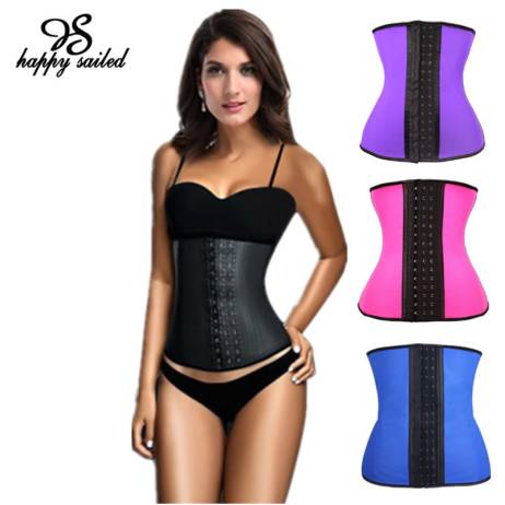 4 Steel Bones 2016 women fashion hot sale plus size shaper cincher waist training underbust sport bustier latex corset 5374