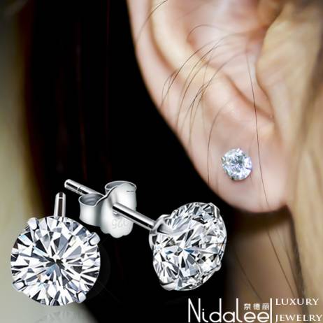 White Crystal Zircon Earrings Channel Brinco Stud Earrings For Women 925 Sterling Silver Earrings Fashion Jewelry Accessories