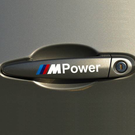 4PCS M Power Car Decal Door Handle Auto Stickers Car Styling Decoration for BMW Covers M3 M5 X1 X3 X5 X6 E36 E39 E46 E30 E60 E92