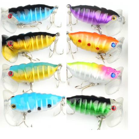 2016 Random Color Hot Sale New Promotions 1 Pcs Plastic Top water Insects Lure Fishing Bait Bass Crank Bait Hook 4cm 4.4g
