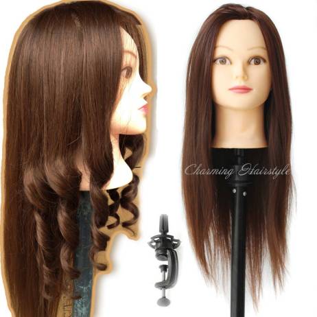 Mannequin Head Hair Heat Resistant with Hair Mannequin Head Hairdressing Training Educational Doll Heads Hair Styling Mannequins