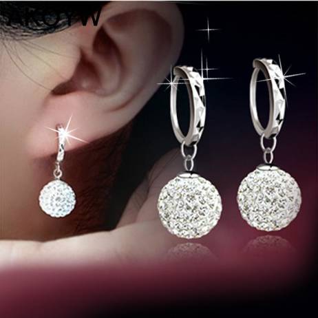 Silver plated circular earrings earrings female models Shambhala fashion jewelry lovely wild super flash retro crystal jewelry
