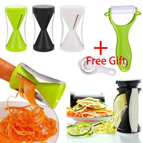 Turnip Carrot Cuke Julienne Zucchini Noodle Veggie Vegetable spiralizer Fruit Salad SpiralShred KitchenTool Ceramic PeelerSlicer
