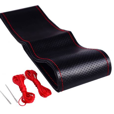 All Size 36-40cm Car Styling Genuine Leather Auto Car Steering Wheel Cover Cap Anti-slip Car Decoration With Needles and Thread