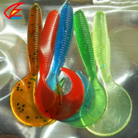 5 pcs /bag Mixed Color Artificial Curly Tail Maggot Grub Worm Fishing Lures Soft Grubs 6.5cm 2g for Sea River Lake Fishing SO002