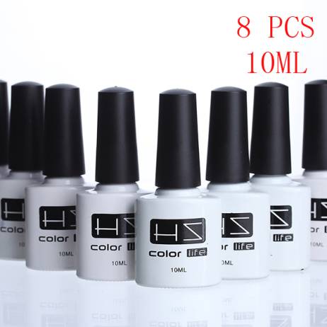 8pcs 10ml UV GEL nail poish easy sock off basic coat/top coat/color coat Manicure/gradual change nail polish Optional color