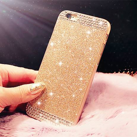 Hot ! Glitter powder Rhinestone bling Hard phone case for iphone 5 5s 6 6s 6s 6Plus 6sPlus diamond crystal back cover Sparkle