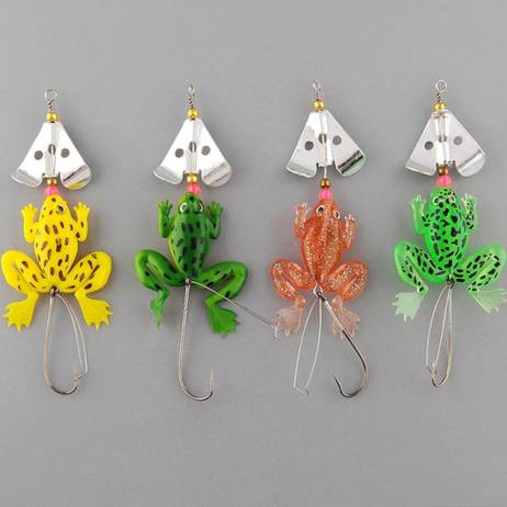 2016 Random Color Hot Sale New Promotions 1 Pcs Soft Shiny Silica Gel Frog Lure Bass Crank Bait Tackle Hooks 9 cm Fishing lure