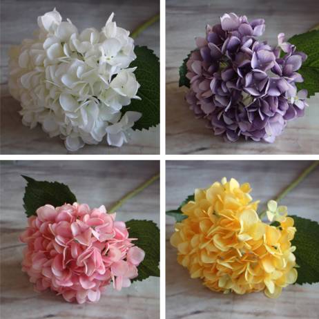 Yellow French Rose Artificial Silk Peony Flower Arrangement Room Hydrangea Wedding Home Decor Party