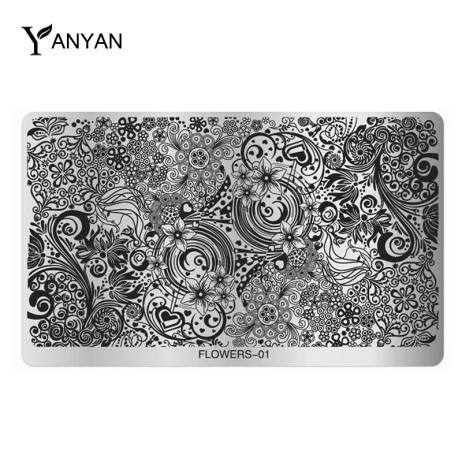 2015 Hot Flowers Design Nail Art Image Stamp Stamping Plates Stainless Steel Polish Printing Stencil DIY Beauty Manicure Tools