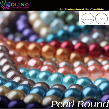 DIA 6MM round mixed multicolor environmental quality glass imitation pearls 100PCS / Lot DIY bead jewelry accessories beads