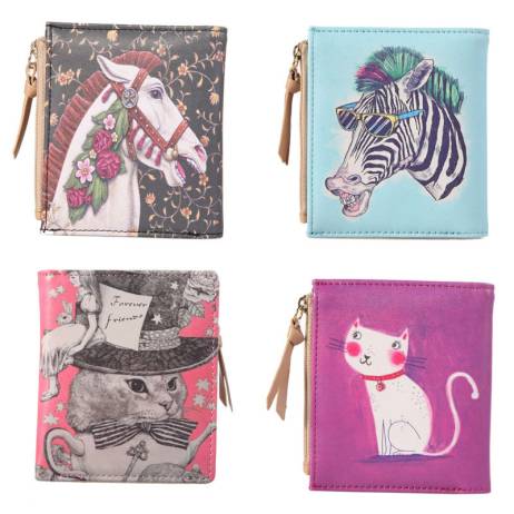 Cartoon Girls Wallet Cute Graffiti Printe...