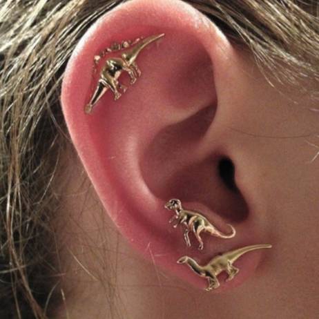 Boho rock animal dinosaur metal stud earring multiple stud set earrings for women men 3Pairs/Set R101