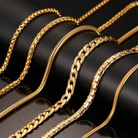 Fashion Silver&Gold Plated Chain Necklace For Men Women Stainless Steel Snake Chain 20/24inch Wholesale Chain Customized Jewelry