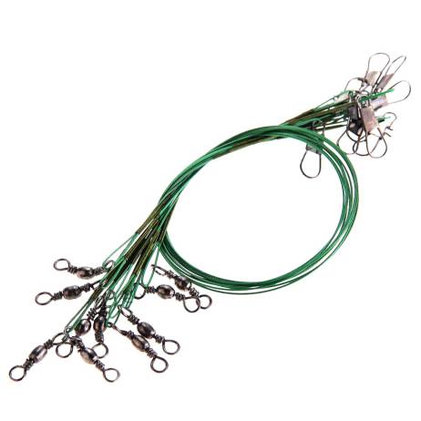 Hot Sale High Quality Practical 10pcs 28cm Copper Fishing Leader Wire Fish Tackle Rig Dark Green